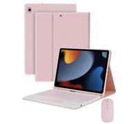 LAMA Funda con teclado Bluetooth con panel táctil y mouse, funda de teclado inalámbrico desmontable de 10.2 y 10.5 pulgadas para iPad (9ª 2021/8ª 2020/7ª generación 2019, iPad Air 3 2019, iPad Pro