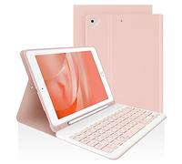 LAMA Funda con teclado para iPad de 9.7 pulgadas, funda con teclado inalámbrico para iPad Pro de 9.7 pulgadas (2018 6ª generación, 2017 5ª generación, 2016 Pro, Air 2/1) fundas desmontables para