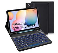 LAMA Funda para Tableta Samsung Galaxy S6 Lite Retroiluminada con Teclado y Soporte para Bolígrafo S Incorporado para Tab S6 Lite 10.4“ 2020/2022 (SM-P610/P615/P613/P619), Teclado Desmontable