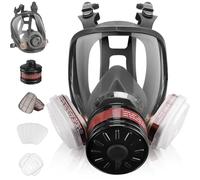 LAMANICE Máscara de gas de cara completa, respirador con filtro de carbón activo de 40 mm y filtros 6001CN, máscaras de gas contra el polvo, pintura, pulido, soldadura, vapor orgánico, productos
