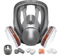 LAMANICE Mascarilla de cara completa, máscara reutilizable con filtro de carbón activado, adecuada para gas, pintura, productos químicos, lijado y entornos de soldadura, así como trabajos de pintura