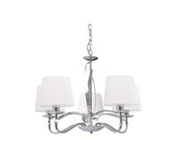 Lámpara de Techo DETROIT 5xE14 Al.Reg.xD.60cm Cromo/Blanco