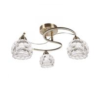 Lamapara de techo metal color dorado serie tulipa glass 45cm 23.1 cm