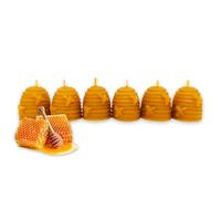 LAMARE 6 Velas de Miel de Abeja Natural 100% Cera de Abeja Hechas a Mano Sin Parafina - Ritual Mágico Buena Suerte 11/22 - Velas Decorativas - Perfectas para regalo (4 cm x 4 cm)