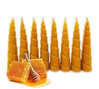 LAMARE 8 Velas de Miel de Abeja Natural 100% Cera de Abeja Hechas a Mano Sin Parafina - Ritual Mágico Buena Suerte 11/22 - Velas Decorativas - Perfectas para regalo (15 cm x 3 cm)