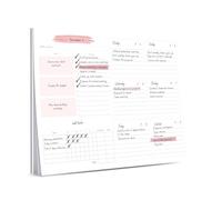 Lamare Bloc de notas semanal de alta calidad, 52 hojas semanales de papel grueso, sin fecha, bloc de notas de lista de tareas diarias, rastreador de hábitos, cuaderno de planificador académico, bloc