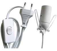 LAMARE Cable para lámpara de sal con enchufe europeo e interruptor - Color blanco - Incluye Bombilla E14.