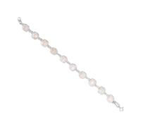 LAMARE - Pulsera de PIEDRA LUNA en Plata de Ley - Piedras Talla Cojín - Estilo Artesanal - Entre 9 a 10 Piedras Naturales - Longitud Ajustable de 18 a 20 cm - 1 Unidad