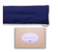LAMARE Saco Semillas Microondas de Trigo y Lavanda 48 x 15 cm Funda Lavable 100% Algodón - Cojín Térmico Para Cervicales y Cólicos Terapia Frío y Calor. Saco de Semillas Para Microondas. (Azul Marino)