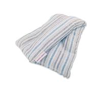 LAMARE Saco Térmico de Semillas de Trigo y Lavanda 48 x 15 cm - Funda 100% Algodón - Terapias en Frío y Calor (Rayas Horizontal Azul)