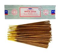LAMARE Varillas de Incienso Satya White Sage (Salvia Blanca) - 1 Paquete de 100 g (80-90 Varillas) - Aromaterapia - Meditación - Yoga - Packaging EcoFriendly