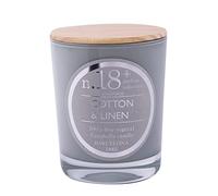 Lamare - Vela Perfumada Cotton & Linen nº 18 - Vela Vegetal 100% - Vaso de Cristal y Tapa de Madera - 7,5×10 cm - +/- 15 h - CERABELLA