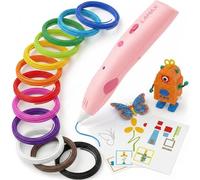 LAMAX ArtKid1 Lápiz 3D para niños - lápiz de impresión 3D inalámbrico con TouchSafe, 37 m 12 colores de filamento PCL, USB-C, 2 velocidades, 2 niveles de temperatura, regalo creativo para niñas y