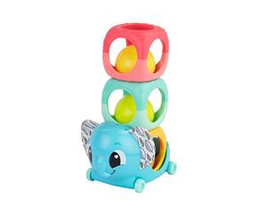 Lamaze Bloques de apilamiento, sonajero y rollo, juego sensorial para recién nacidos, juguete apilable y sonajero para niños, regalo de baby shower para nuevos padres, juguetes de sonajero para bebés,