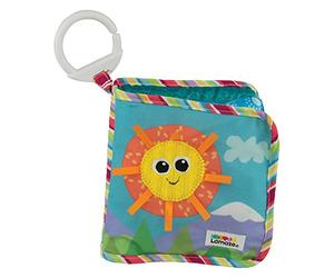 LAMAZE Classic Discovery Soft Book, Baby Books from Birth with Clip on Pram, Textured Baby Sensory Toy with Bright Colours Suitable for Babies Boys and Girls from 0 to 6 Months