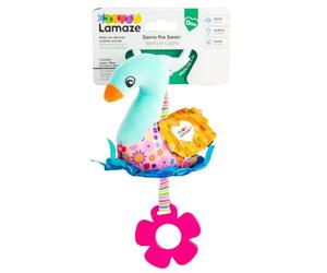 LAMAZE Mini Clip & Go Sierra The Swan, Clip on Pram and Pushchair Newborn Baby Toy, Sensory Toy for Babies Boys and Girls from 0-6 Months