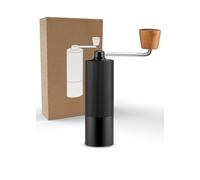 Lambda Coffee® Molinillo de café manual con mecanismo de acero inoxidable, molinillo de café, molinillo de cono con mango de madera, ajuste preciso del grado de molienda,molinillo de café