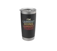 Lambert Name Lambert Personalized Name First Given Vaso térmico de acero inoxidable de doble pared