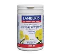 Lamberts Aceite de Prímula (Onagra) con Borraja 1000 mg | 120 mg de GLA | Con Vitamina E | Prensado en Frío | 90 Cápsulas | Calidad Farmacéutica GMP