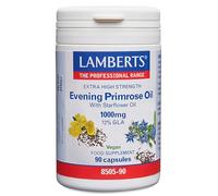 Lamberts Aceite de Prímula (Onagra) con Borraja 1000 mg | 120 mg de GLA | Con Vitamina E | Prensado en Frío | 90 Cápsulas | Calidad Farmacéutica GMP