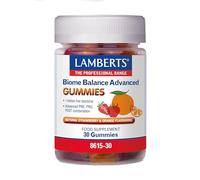 Lamberts Biome Balance Advanced | 30 Gominolas | Apto para Vegetarianos | Sin Gluten | Sin OGM | PRE, PRO y POST Biótica | Sabor Fresa y Naranja | Sin Azúcares Añadidos | Calidad Farmacéutica GMP