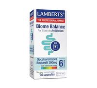 Lamberts Biome Balance Antibióticos | 30 Cápsulas | Apto para Veganos | Saccharomyces Boulardii 300 mg | 6.000 Millones Organismos | Levadura Resistente | Calidad Farmacéutica GMP