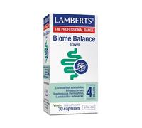 Lamberts Biome Balance Travel | 30 Cápsulas DR | Apto para Veganos | 4.000 Millones Bacterias | 4 Cepas para Viaje | Calidad Farmacéutica GMP | Sustituye a Probioguard