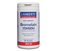 Lamberts Bromelina 1250 GDU | Enzimas Naturales de Piña | 500 mg de Bromelina | Alta Actividad Enzimática | 60 Tabletas | Calidad Farmacéutica GMP