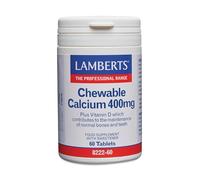 Lamberts Calcio Masticable 400 mg | Con Vitamina D3 y FOS | Sabor Limón | 60 Tabletas | 60 Días de Suministro | Calidad Farmacéutica GMP