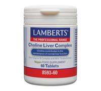 Lamberts Choline Liver Complex | Colina, Cardo Mariano, Complejo B e Inositol | 80 mg de Silimarina | 60 Tabletas | Calidad Farmacéutica GMP