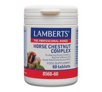 Lamberts Complejo Castaño de Indias | Extracto Estandarizado con Rusco, Semilla de Uva y Rutina | Alta Potencia | 60 Tabletas | 60 Días de Suministro | Calidad Farmacéutica GMP