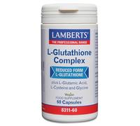 Lamberts Complejo L-Glutatión | Glutatión Reducido con L-Cisteína, Glicina y Ácido L-Glutámico | Aminoácidos en Forma Libre | 60 Cápsulas | Calidad Farmacéutica GMP
