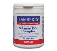 Lamberts Complejo Vitamina B-50 | Alta Potencia 50 mg | Energía, Sistema Nervioso y Rendimiento Mental | 60 Tabletas | 60 Días | Calidad Farmacéutica GMP