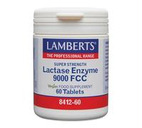 Lamberts Enzima Lactasa 9000 FCC | 60 Tabletas | Apto para Veganos | Sin Gluten | Sin OGM | Super Strength | Para Intolerancia a la Lactosa | Tomar Antes de Lácteos | Calidad Farmacéutica GMP