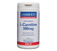 Lamberts L-Carnitina 500 mg | Forma Libre | Nutrición Deportiva | Alta Absorción | 60 Cápsulas | Calidad Farmacéutica GMP