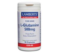 Lamberts L-Glutamina 500 mg | Aminoácido en Forma Libre | Absorción Rápida y Uso Diario | 90 Cápsulas | Calidad Farmacéutica GMP