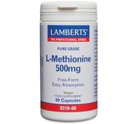 Lamberts L-Metionina 500 mg | Aminoácido Esencial | Forma Libre | Alta Absorción | 60 Cápsulas | Calidad Farmacéutica GMP
