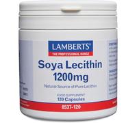 Lamberts Lecitina de Soja 1200 mg | 120 Cápsulas | Fuente de fosfatidilcolina y colina | Con fosfatidilinositol | Soja no modificada genéticamente | Normas GMP