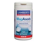 Lamberts MagAsorb Magnesio 150 mg | Citrato de Alta Absorción | Energía, Músculos y Sistema Nervioso | 60 Tabletas | 30-60 Días | Calidad Farmacéutica GMP