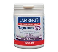 Lamberts Magnesio 375 mg | 60 Tabletas | Una al Día | 100% VRN | Mezcla Única 4 Compuestos | Apto Veganos | Calidad Farmacéutica GMP