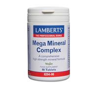 Lamberts Mega Mineral Complex | Complejo Multimineral con Calcio, Magnesio, Zinc y Hierro | Huesos, Músculos y Energía | 90 Tabletas | 45 Días de Suministro | Calidad Farmacéutica GMP
