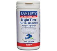 Lamberts Night Time Herbal Complex | 60 Cápsulas | Bálsamo de Limón, Pasiflora, Lúpulo y Manzanilla | Con Magnesio y Vitaminas B | Complemento para el Descanso | Calidad Farmacéutica GMP