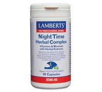 Lamberts Night Time Herbal Complex | 60 Cápsulas | Bálsamo de Limón, Pasiflora, Lúpulo y Manzanilla | Con Magnesio y Vitaminas B | Complemento para el Descanso | Calidad Farmacéutica GMP