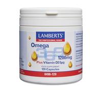 Lamberts Omega 3-6-9 1200 mg + Vitamina D3 | EPA, DHA, GLA y Ácido Oleico | Corazón, Sistema Inmunitario y Bienestar General | 120 Cápsulas | 60 Días | Calidad Farmacéutica GMP