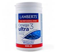Lamberts Omega 3 Ultra 60 Cápsulas - Aceite de Pescado Concentrado 1300mg - Con EPA 715mg y DHA 286mg - Suplemento de Ácidos Grasos Omega-3 para el Mantenimiento del Bienestar