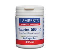 Lamberts Taurina 500 mg | Aminoácido en Forma Libre | Apoyo a Funciones Celulares | 60 Cápsulas | 30-60 Días | Calidad Farmacéutica GMP