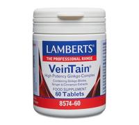 Lamberts VeinTain® | Ginkgo Biloba EGb 761® + Canela y Jengibre | Extractos Estandarizados de Alta Potencia | 120 Tabletas | Calidad Farmacéutica GMP