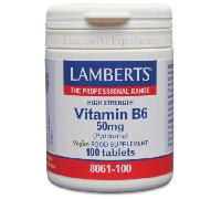 Lamberts Vitamina B6 50mg (Piridoxina) 100 Tabletas