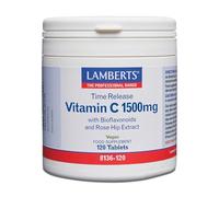 Lamberts Vitamina C 1500 mg | Liberación Sostenida | 120 Tabletas | Una al Día | Con Bioflavonoides y Escaramujo | Calidad Farmacéutica GMP