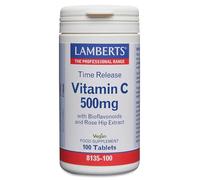 Lamberts Vitamina C 500 mg Liberación Sostenida | Con Bioflavonoides y Escaramujo | Sistema Inmunitario y Formación de Colágeno | 100 Tabletas | Calidad Farmacéutica GMP